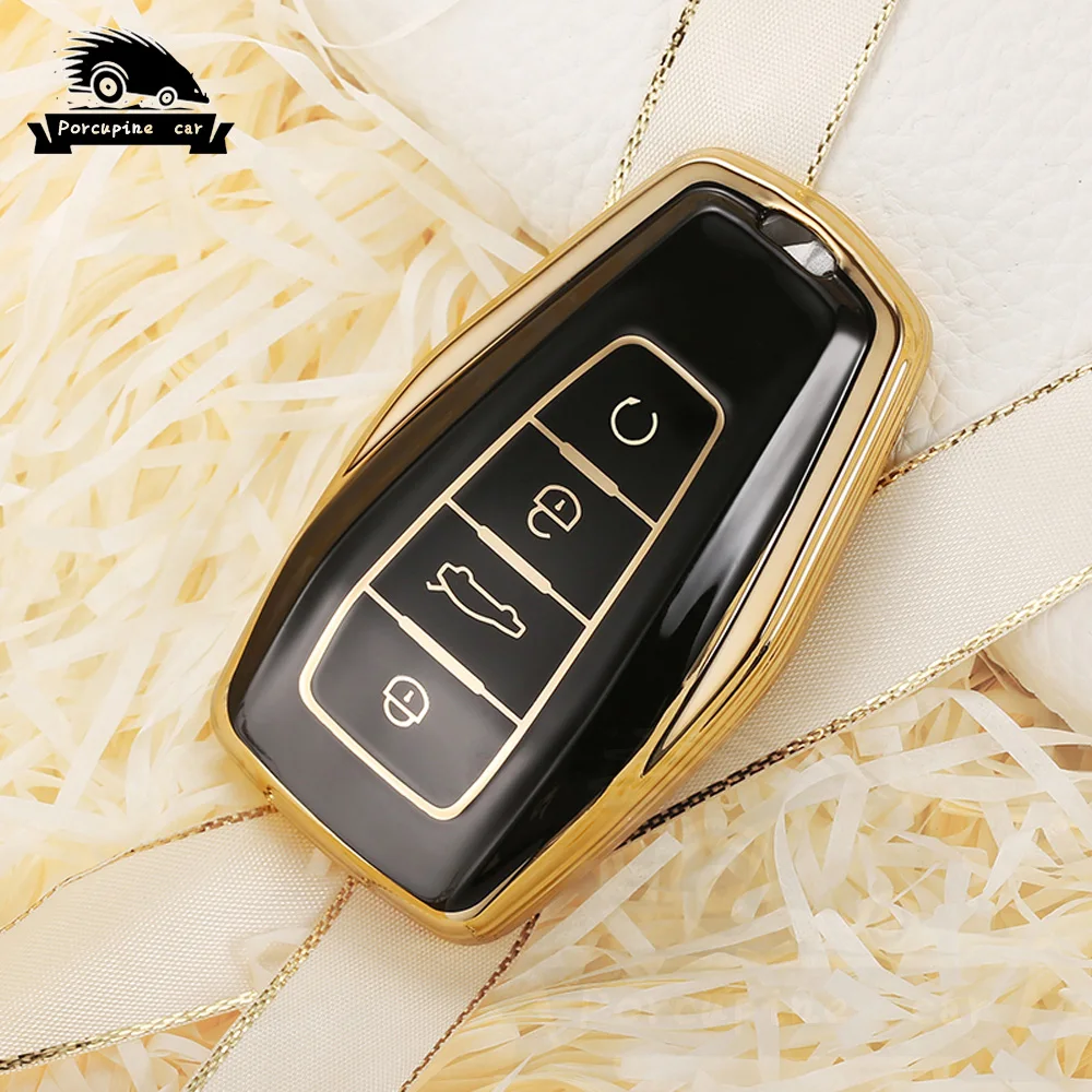 New Plating TPU Car Remote Key Case Cover Holder Shell For Geely Emgrand X7 EX7 Coolray 2019-2020 Auto Styling Fob Accessories