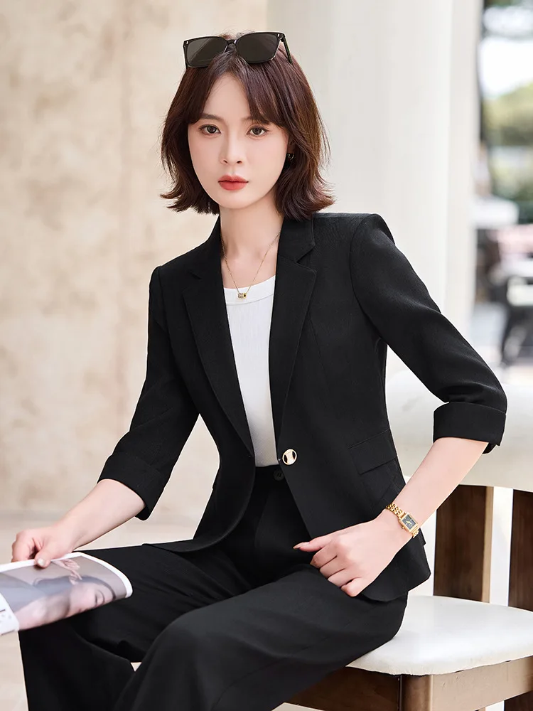 

2025New autumn suit jacket, fashionable and versatile women's blazer set, CEO workwear, sales department uniform