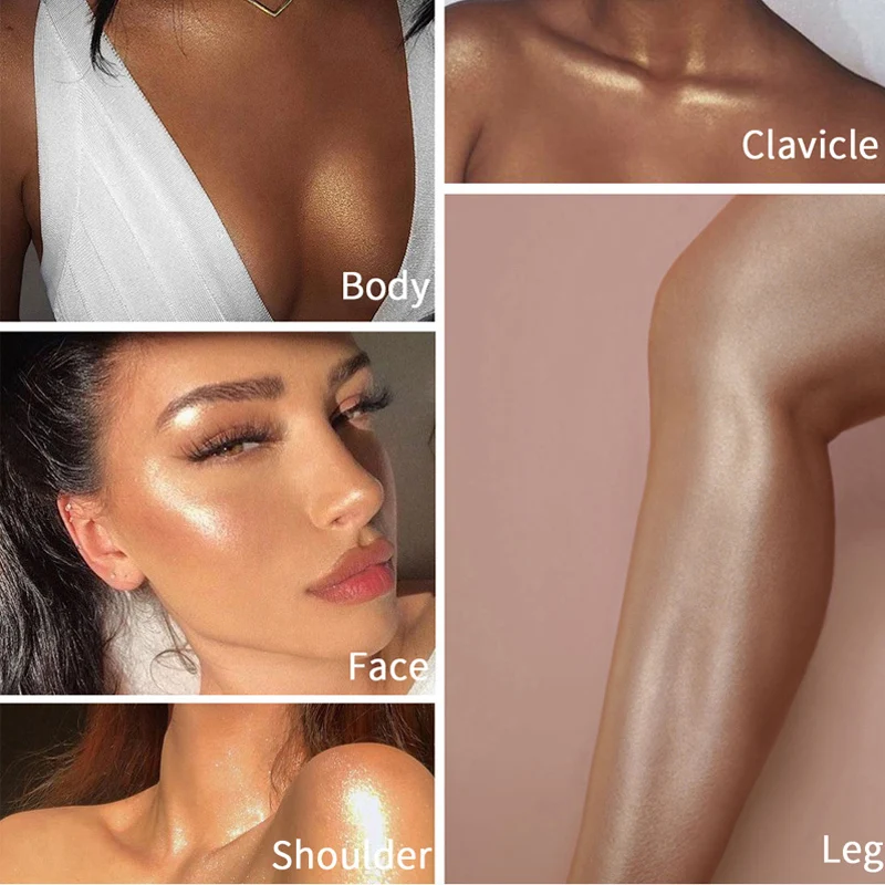 Body Highlighter Brown Bronze Oil Shimmer Liquid Illuminator Face Shine Spray Highlight  Latin Dance Match Golden Luxury Makeup