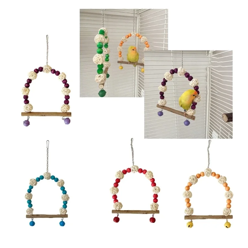 Bird Swing Perch Parrots Hanging Toy for Small Size Birds for Cage Decoration