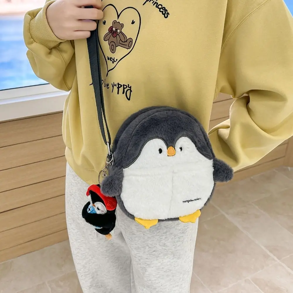 Travel Kawaii Penguin Plush Crossbody Bag Adorable Realistic Look Soft Seal Backpack Fluffy Shark Animal Shoulder Bag Girls