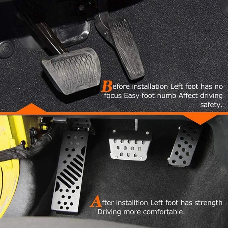 Upgraded Car Brake Pedal Left Side Footrest Kick Panel For Jeep Wrangler JL JLU 2018 - 2022 Gladiator JT 2020