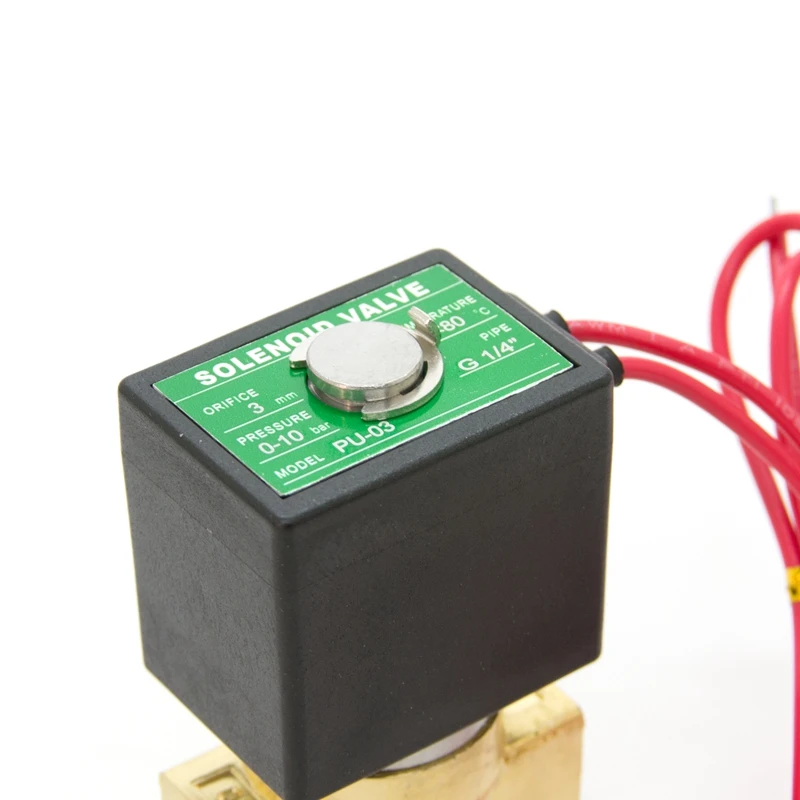 Hoyan PU-03 1/8in 1/4in Normally Closed Electric Plug OEM Air Water Oil Fuel Brass Solenoid Valve