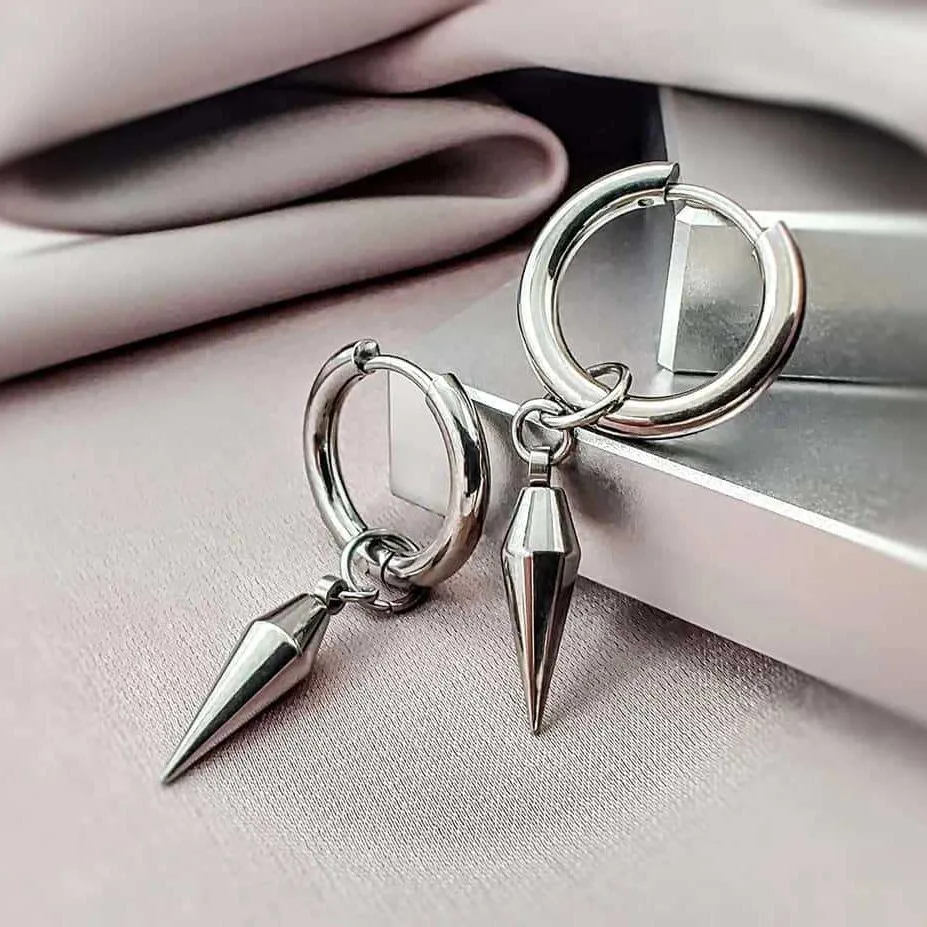 Punk Rivet Earring,Korean Jewelry,Hippie Accessory,Gothic Rock,Y2k,Sharp Spike Charm,Avant-garde,Design Sense,Ear Hoop For Women view 6