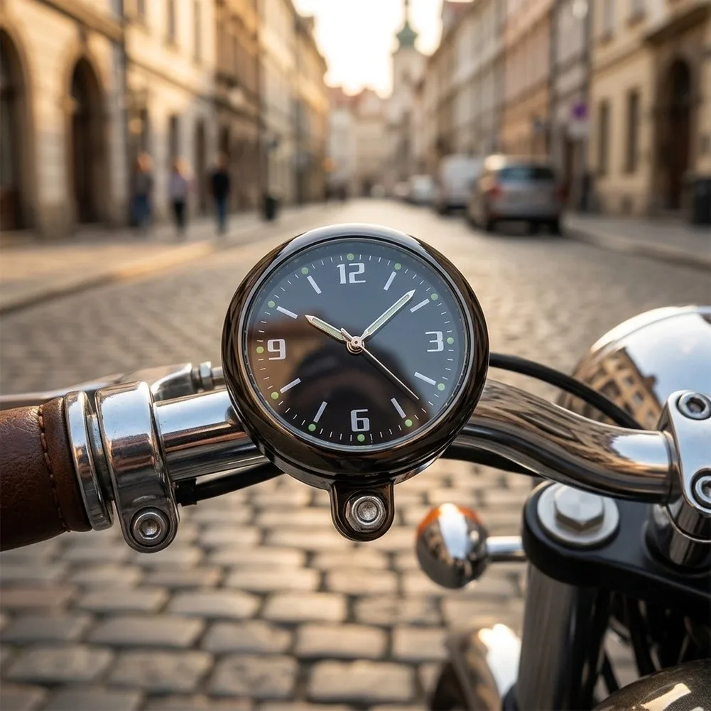 For Daily Commuting Handlebar Mount Clock Handlebar Clock Clear Readable Face Lightweight Plastic Base Simple Clamp Installation