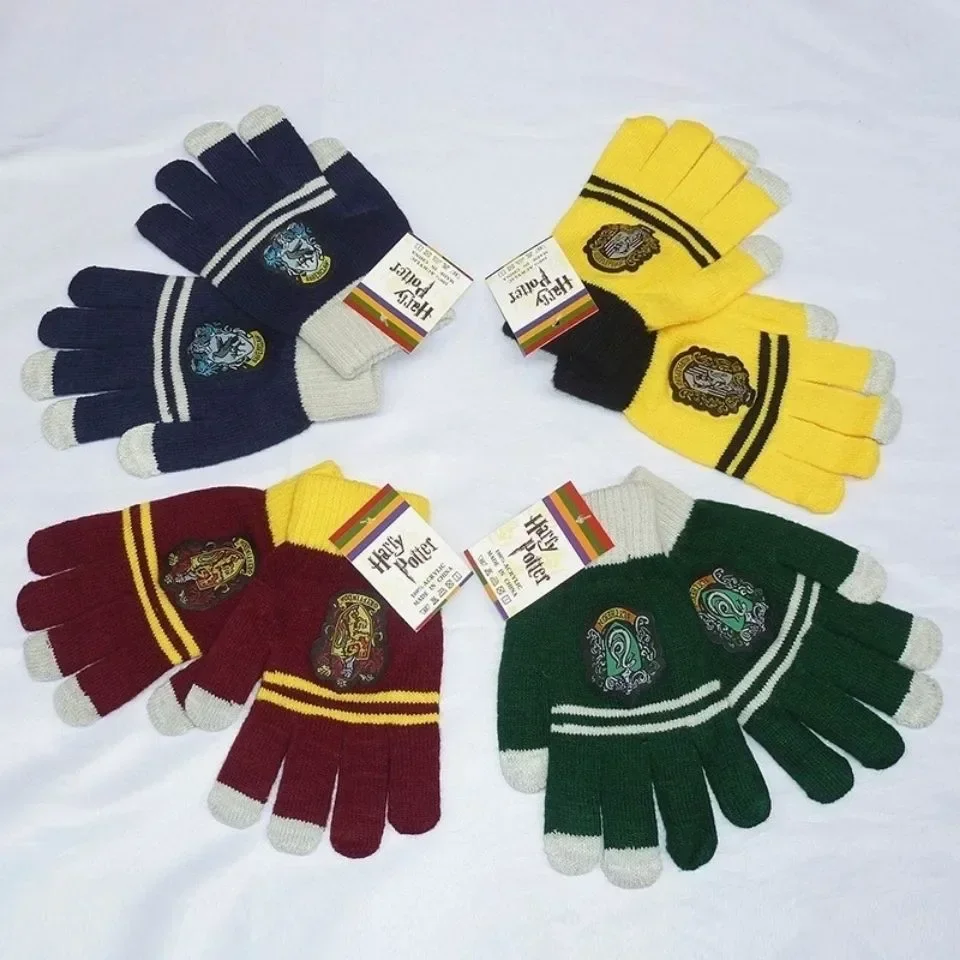 Harry Potter Warm Glove Hogwarts Movie Peripheral Gryffindor Hufflepuff Slytherin Badge Cosplay Props Children\'s Toys Gifts