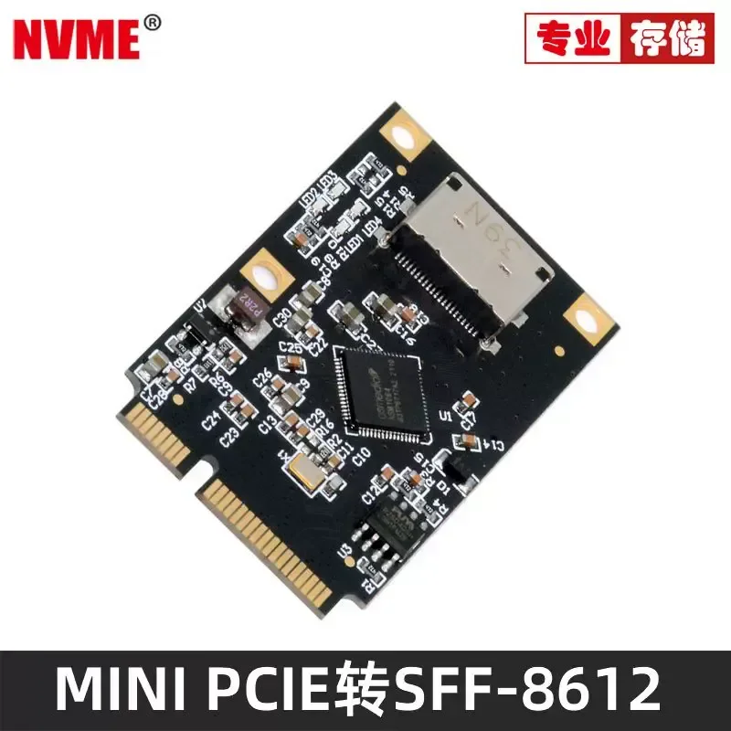 for Oculink SFF8612 Extended SFF-8654 Pass-Through Card Mini PCIe to 4-Port SATA Hard Drive Adapter