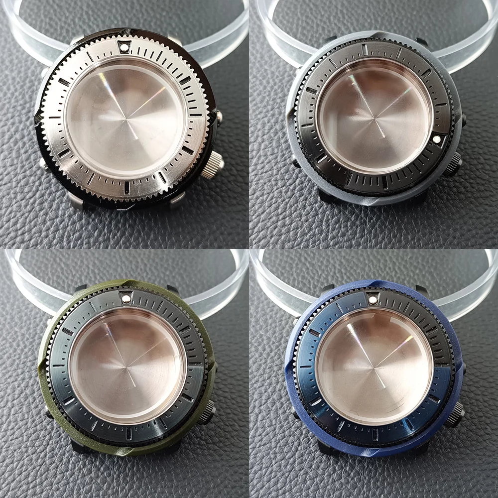 Cajas de 46mm para reloj de hombre, piezas para movimiento Nh34 nh35 nh36, esfera de 29,5mm, cristal de zafiro, accesorios de reloj impermeables, caja de reloj