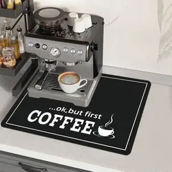 Coffee Machine Mat Coffee Machine Absorbent Non-Slip Mat Kitchen Countertop Drain Mat Kitchen Absorbent Non-Slip Mat