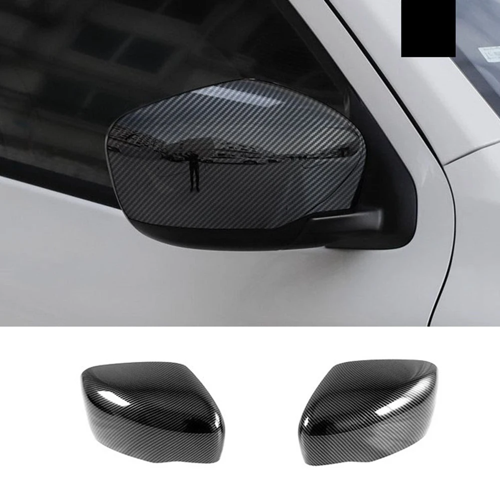 For Nissan Navara NP300 2016-2021 Carbon Fibre Car Rearview Side Mirror Cover Cap Trim Decorative Exterior