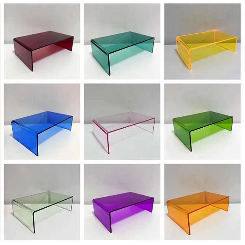 Color Acrylic Display Riser Rack Plexiglass Shoe Bracket Jewelry  Display Shelf Desktop Stand Divider Showcase Fixture Makeups