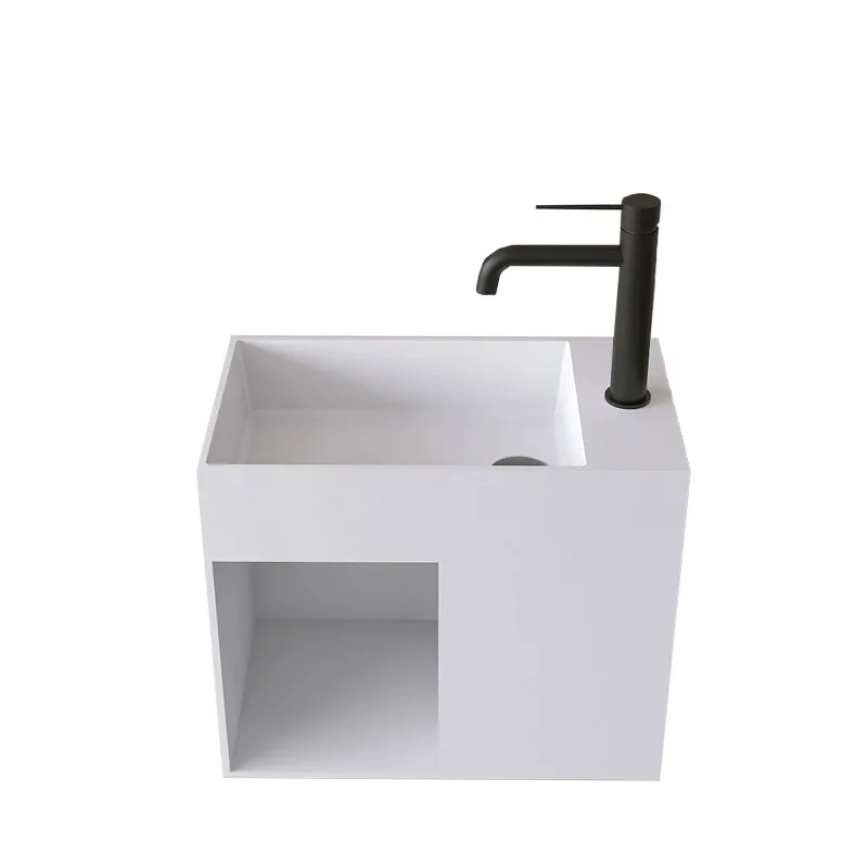 

Small apartment wall-mounted storage artificial stone integrated cabinet washbasin household hotel B & B