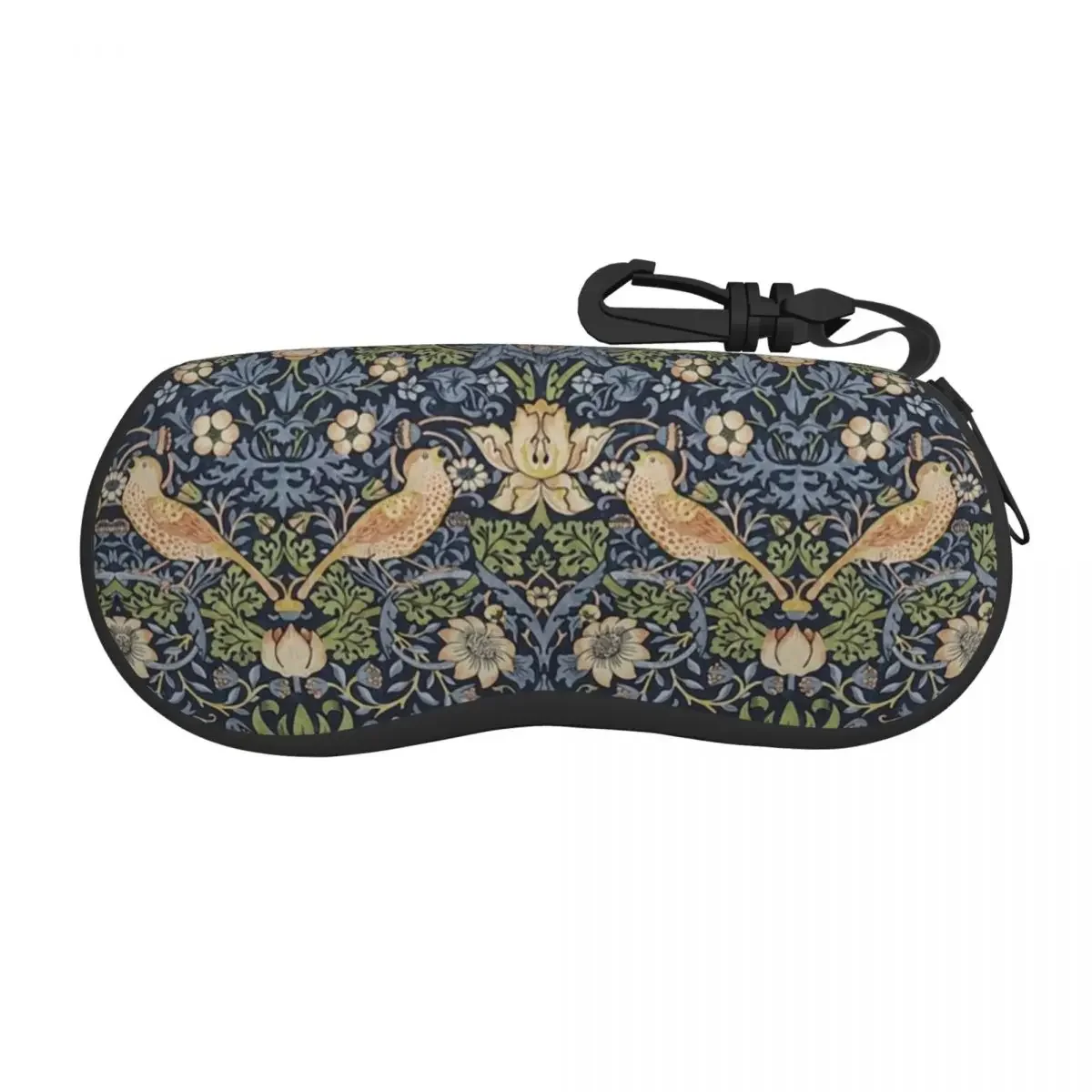 William Morris Strawberry Pattern Sunglasses Case Neoprene Zipper Vintage Textile Shell Eyeglass Case Protective Box For Glasses