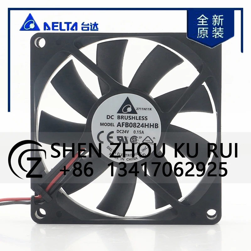 

Delta 5V 12V 48V DC 24V 0.15A AC EC 8015 80X80X15MM 8CM Inverter High Speed Large air Volume Double Ball AFB0824HHB Cooling Fan