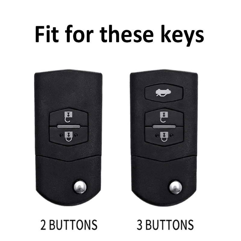 Leather Car Flip Key Case Cover For Mazda 2 3 5 6 8 CX7 CX-7 CX5 CX-5 CX9 CX-9 MX5 MX-5 M6 RX8 RX-8 2 3 Buttons Auto Accessories view 2