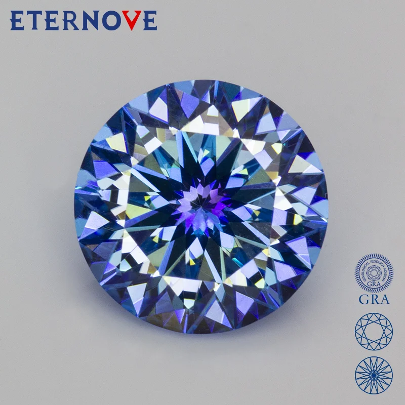 

Moissanite Loose Stone Diamond Klein Blue color Plum Blossom cut 0.5-5.0ct 5.0-11.0mm for Moissanite Jewelry Making with GRA