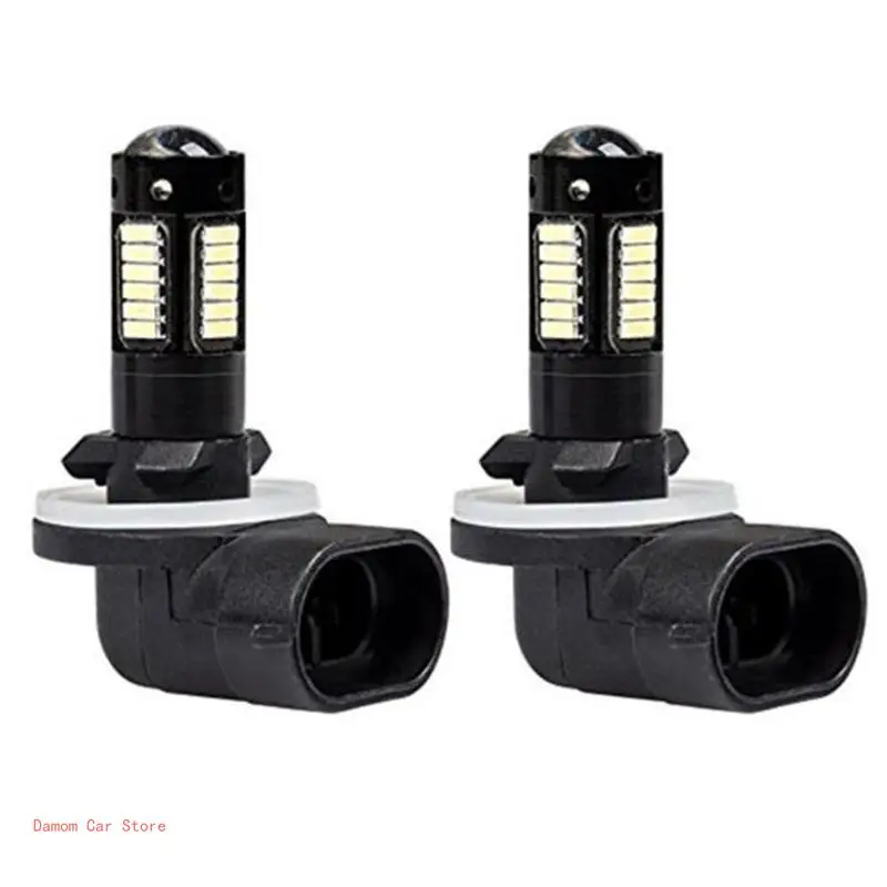 2PC High Power 30-SMD 4014 880 881 889 H27 LED Replacement Bulbs White Car Fog Lights DRL Lamps Bulbs 4014 25W