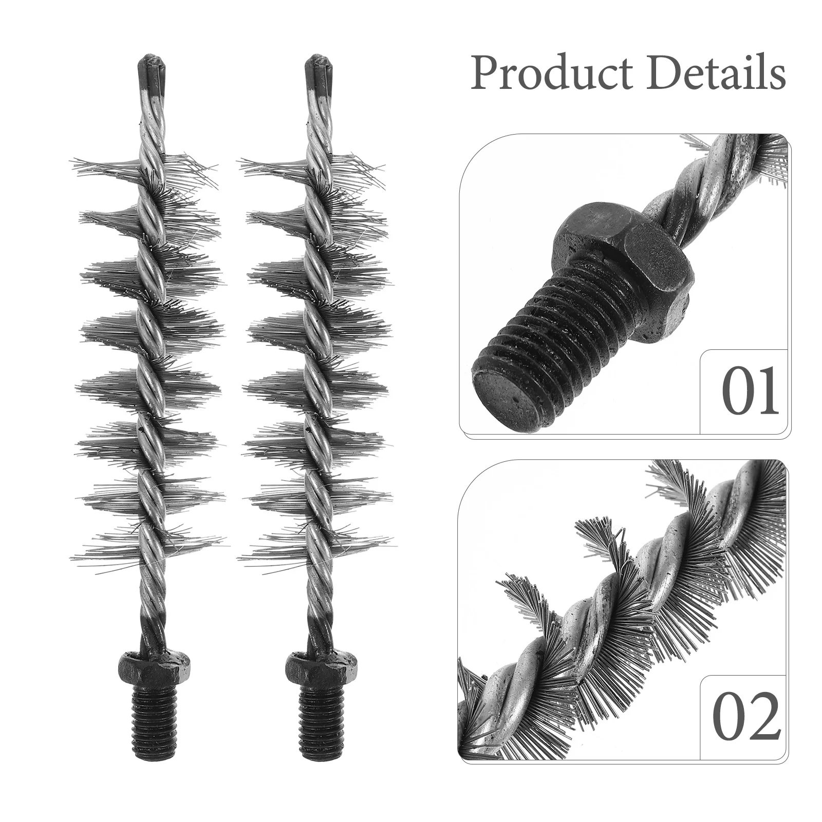 

2Pcs Chimney Cleaning Brush Steel Wire Material Long Handle Duct Brush for Dryer Vent Air Duct Fireplace Chimney Cleaning Kit