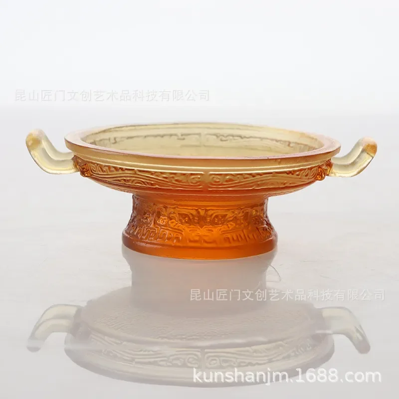 Glazed Ceramic High Footed Fruit Plate for Home Altar Decoration Traditional Sanshi Incense Holder Tray Buddhist Offering