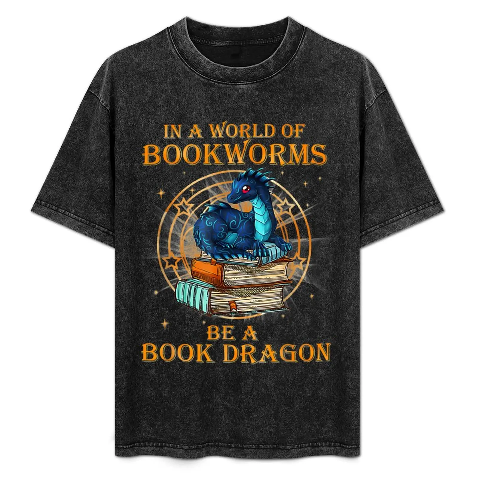 

In A World Of Bookworms Be A Book Dragons Reading Lover T-Shirt Essential Solid Color T-Shirt