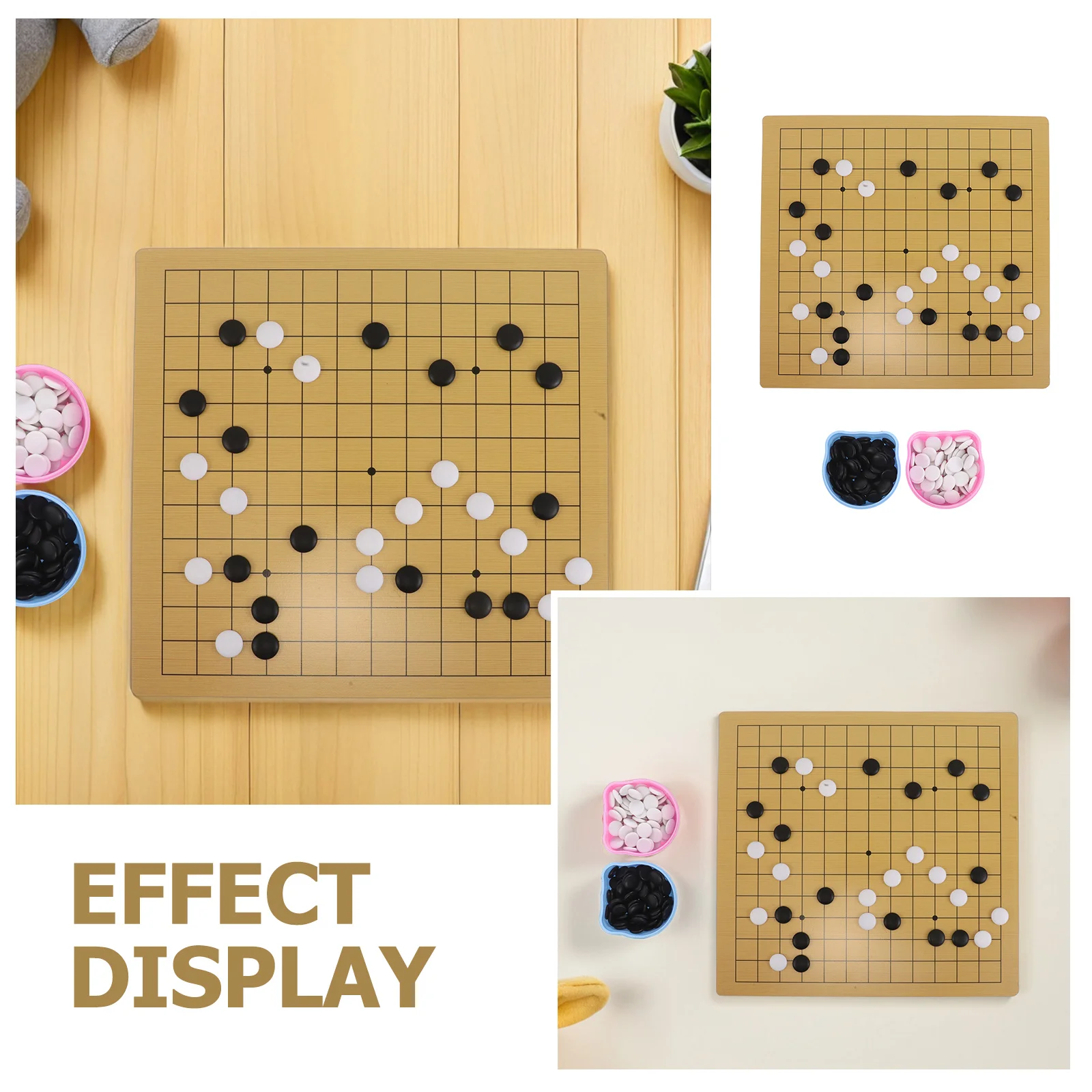 キッズゴーゲームセット クマをテーマにした両面9x13グリッド ポータブル軽量チェス盤 初心者向け 教育戦略ゲーム