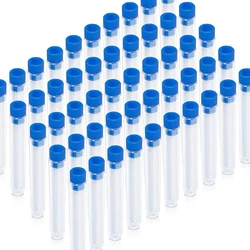 100Pcs Laboratory Uses  Transparent Plastic Tube 12mm*100mm With Blue Lid