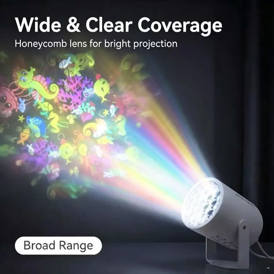 Ocean Projector Night Light for Kids, Soft Sleep Ambience Lamp, Multi‑Purpose Bedroom Decor Projection Light Festival Atmosphere