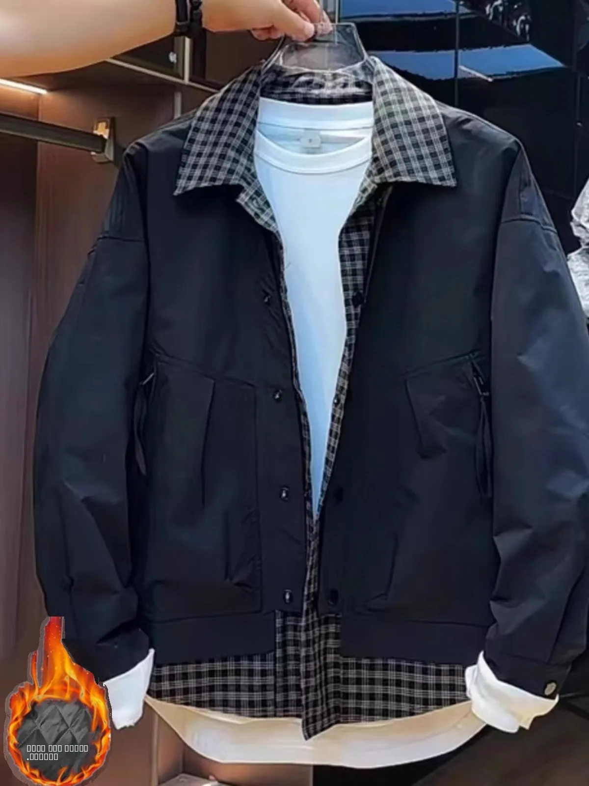 

Повседневная клетчатая мужская куртка с хлопковым узором Jaet Sli, осенне-зимняя верхняя одежда, модное брендовое молодежное длинное облегающее пальто Sve