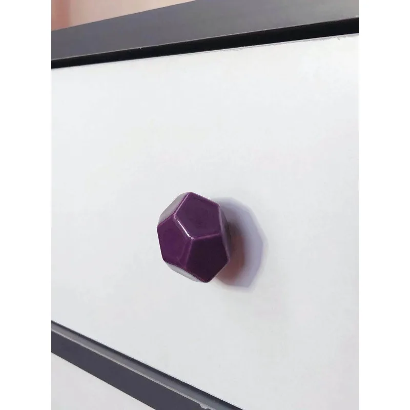 Handle, modern simple wardrobe, cabinet drawer surface mounted single hole black white ceramic handle