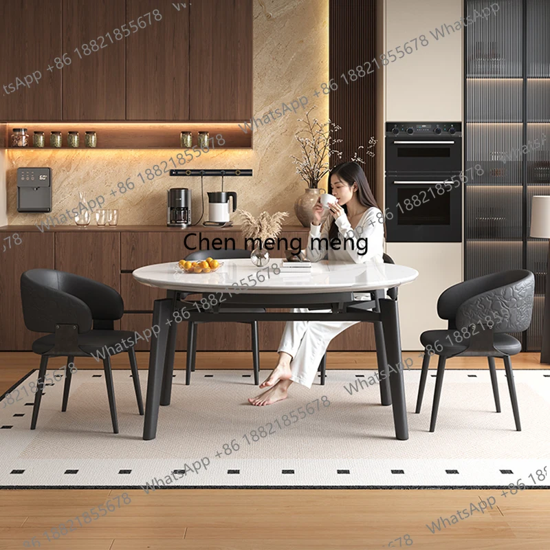 Mesa de comedor nórdica de mármol, mesa de comedor moderna para salón, mesa de póquer para niños, mesas de comedor redondas que ahorran espacio, muebles para sala de estar