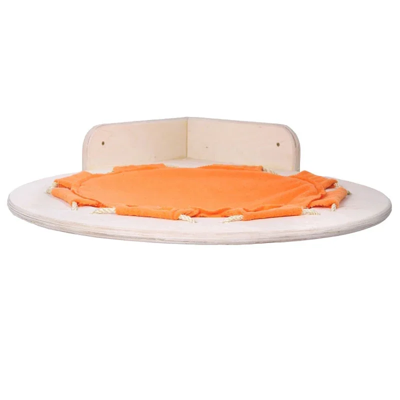 New Design Cat Wood Round Bed and Hammock Comfortable and Breathable Wooden Elevated Cat Bed