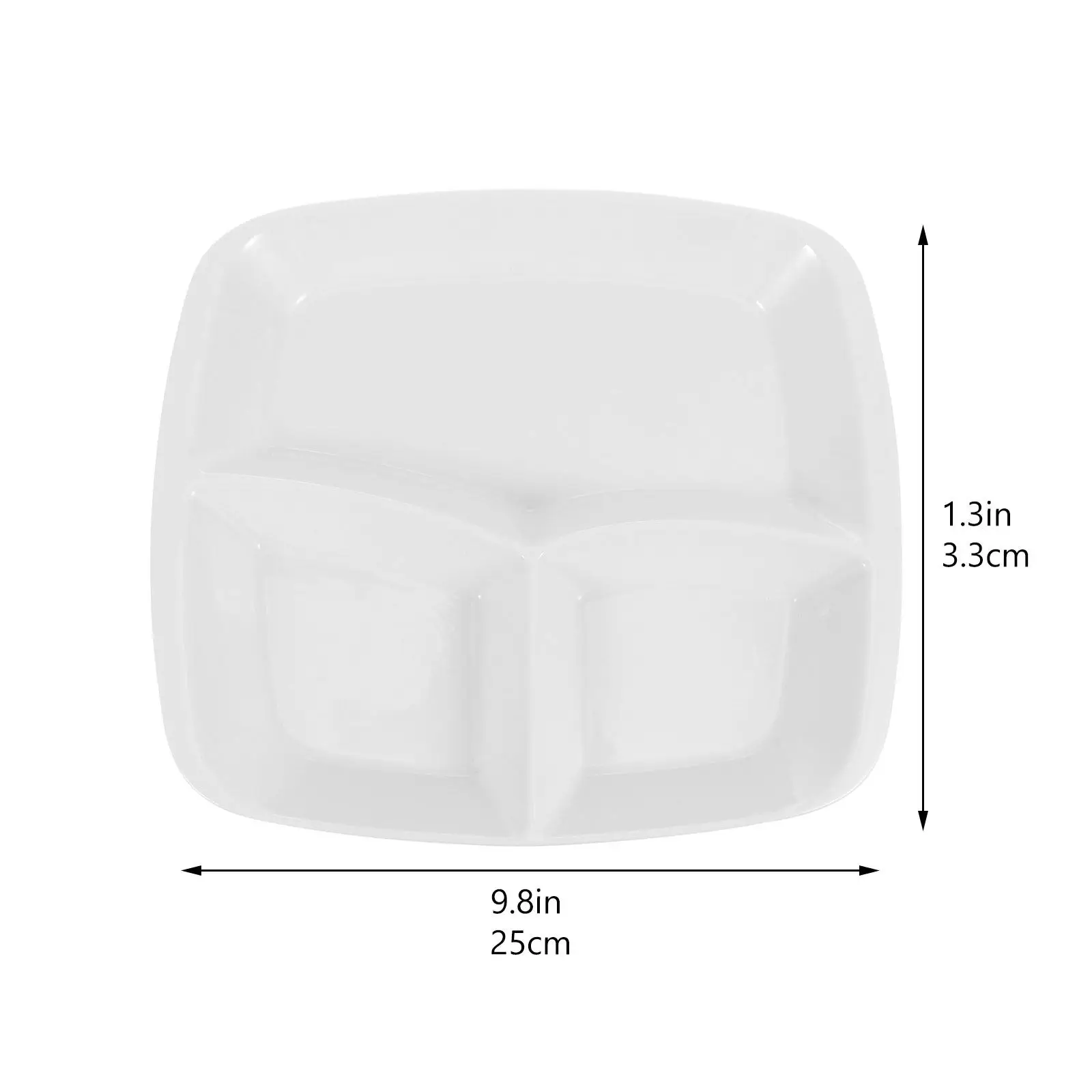 1Pcs Ceramic Square Breakfast Plate Three-Grid Divider Dish Food-Safe Quantitative Serving Tray for Home Restaurant Hotel Use
