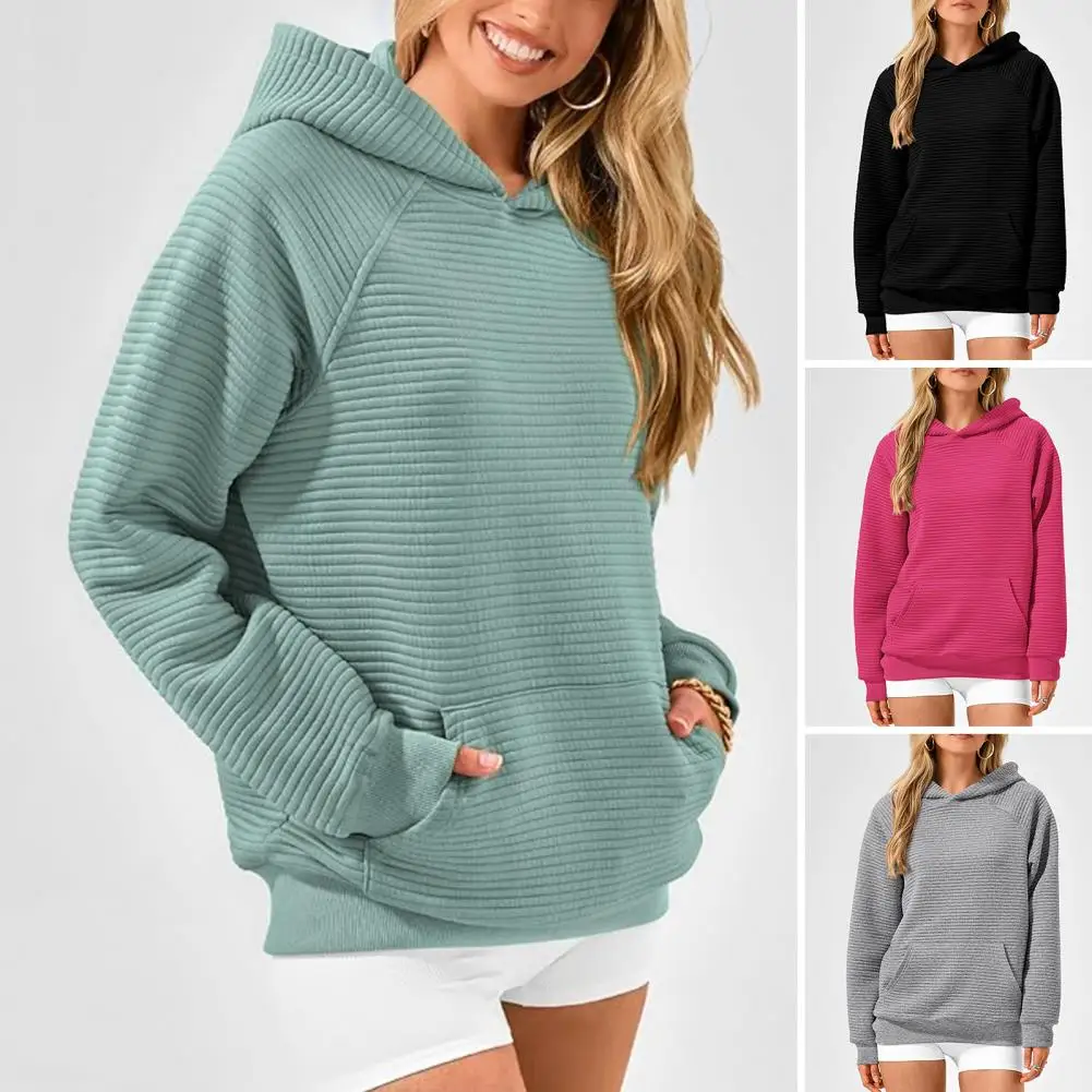 Vrouwen Gestreepte Hoodie Dames Herfst Winter Hoodie Met Grote Patch Zak Losse Fit Elastische Manchet Casual Daily Wear Sport Top Voor Iedereen