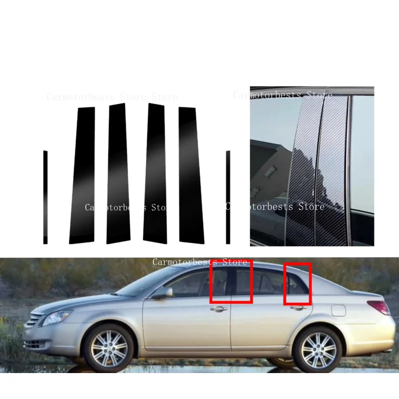 Glossy Black Window Pillar Posts Fit For Toyota Avalon 2005 2006 2007-2011 2012 Decal Trim Door Sticker Cover Car Accessories