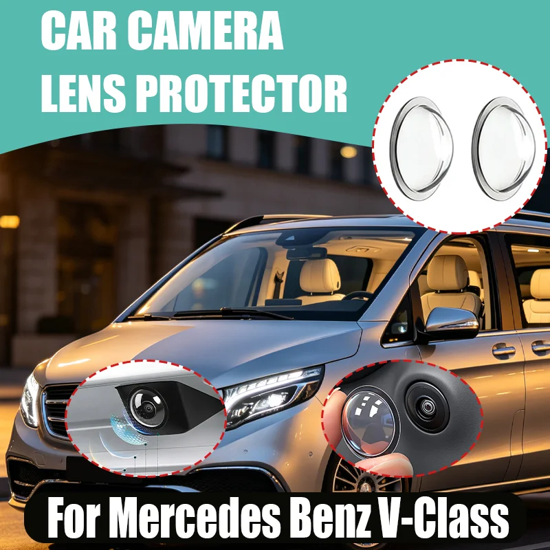 Car Camera Lens Protective Cover 360 ° HD Reverse Lens Guard Camera Protector Waterproof Dustproof For Mercedes Benz V-Class