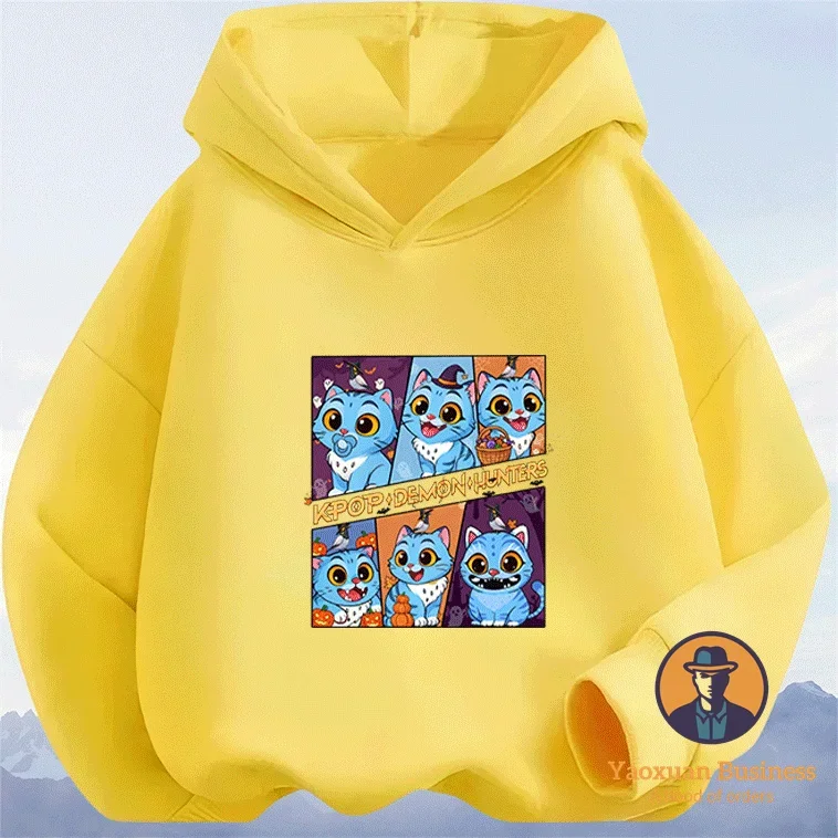 

Modern KPop Demon Hunters Children Boys Girls Hoodie Cute Cartoon Print Windproof Warm Autumn Winter New​