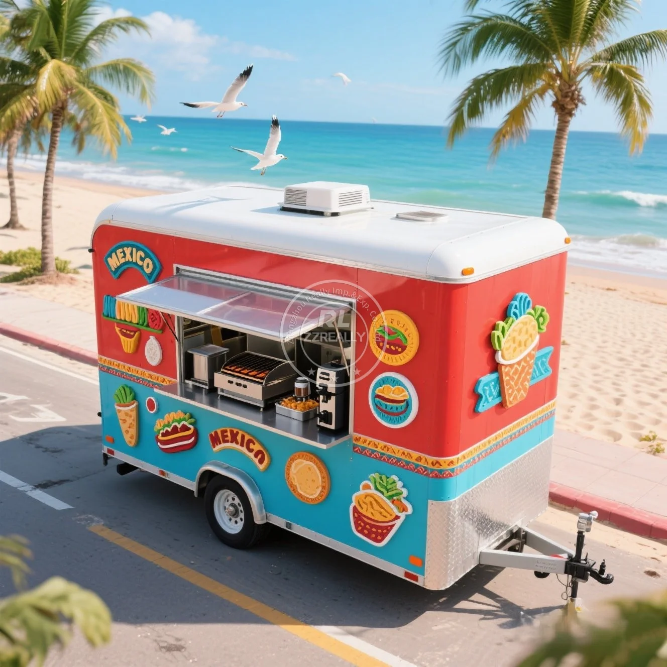 

Stainless Steel BBQ Food Truck with Full Kitchen Designed for High Volume Cooking