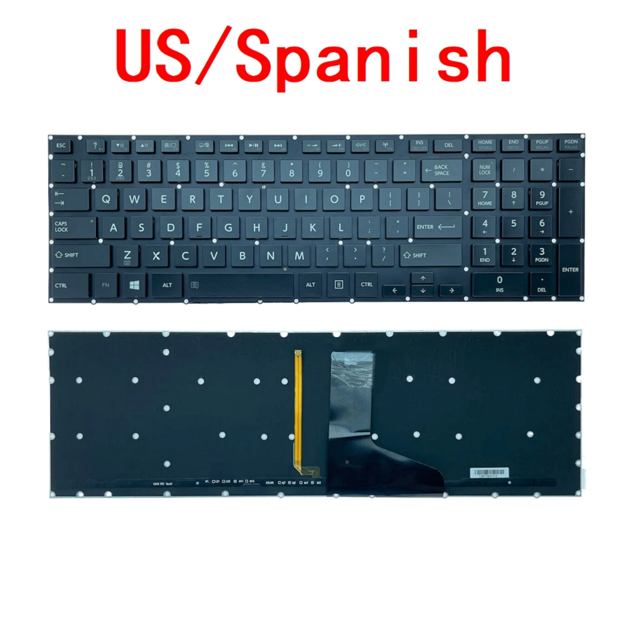 

Новая английская клавиатура с подсветкой с испанской раскладкой для Toshiba Satellite P55 P55t стандартная фотография