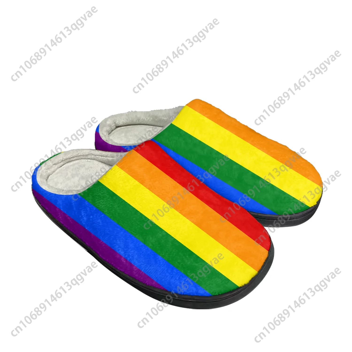 Gay Pride Rainbow Love Home Cotton Slippers Mens Womens Plush Bedroom Casual Keep Warm Shoes Thermal Indoor Slipper Custom Shoe