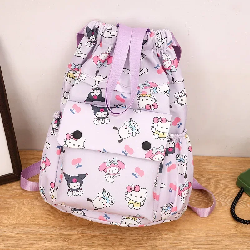 

Sanrio hello kitty travel sports backpack men women kuromi fitness storage bag training Schoolbag drawstring basketball bag