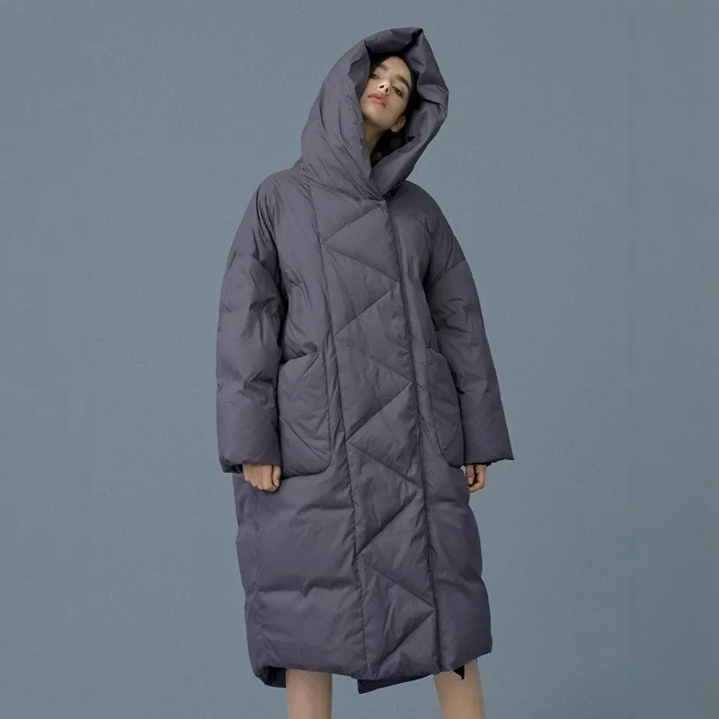 Women's Autumn/Winter Down Jacket White Duck Down Windproof Waterproof Large Thick Warm Simple Comfortable Loose Casual Skinny