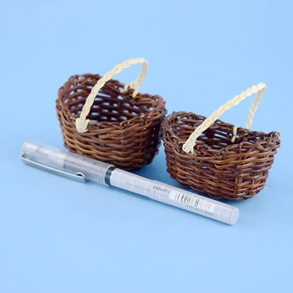 Mini Braid Flower Baskets with Handle Party Supplies Flower Arrangement Basket Packaging Accessories Weaving Basket Flower Shop