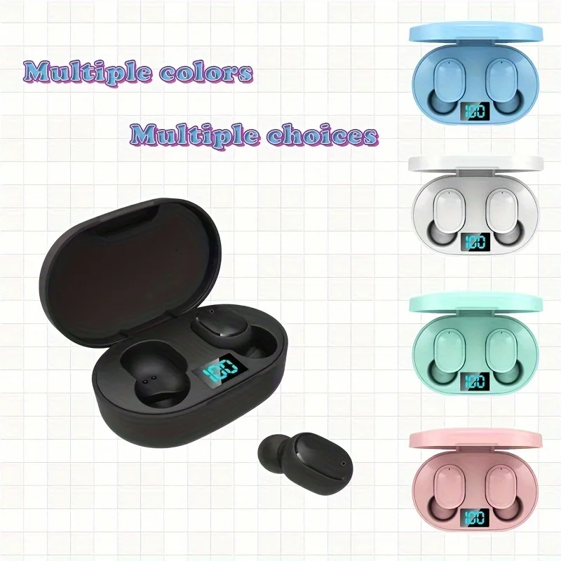 

E6S Digital Bluetooth Earphones Mini Sports Noise Reduction In Ear Stereo Surround Sound Portable Wireless Earphones