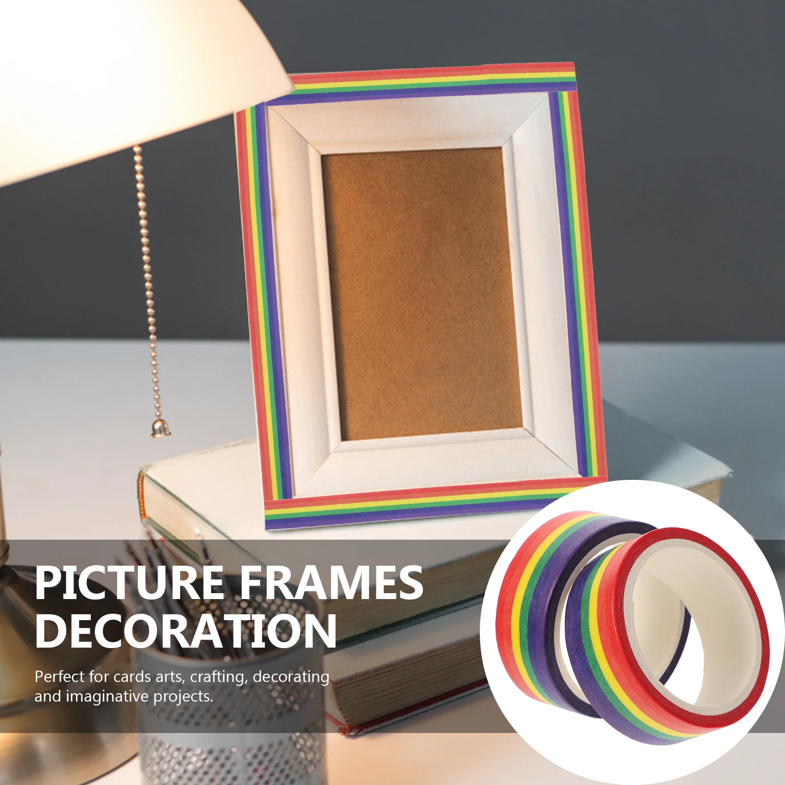 

2pcs Washi 500cm Rainbow Design for Gift Wrapping Sticker Crafts Home Decor Office Use DIY Projects Adhesive Stationery