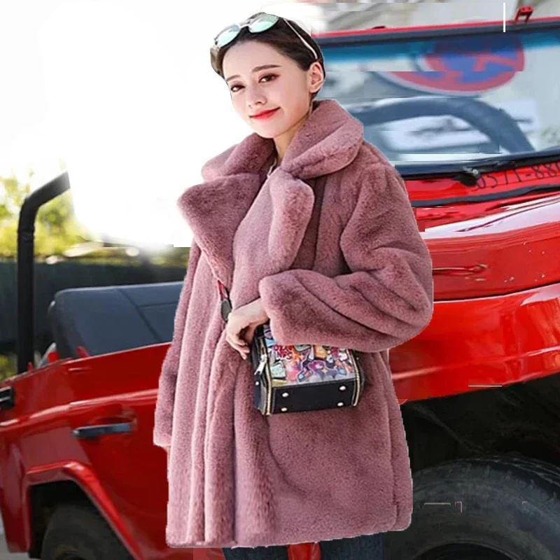 Faux Fur Coat Women Jacket Winter Fashion Warm Thick Black Plus Size 2024 Especially Fake Fur  Coat