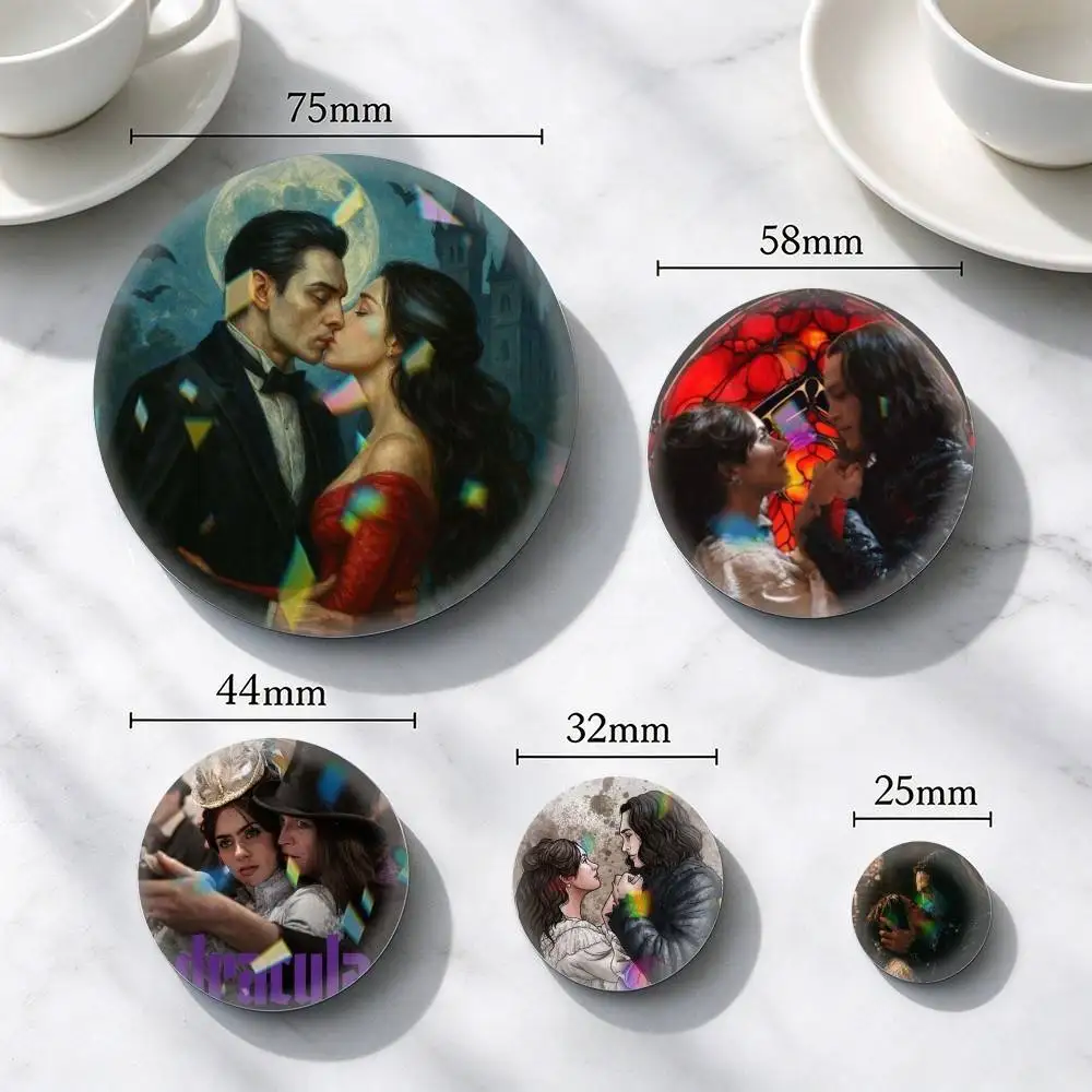 D-Dracula A Love-E Tale  25mm 32mm 44mm 58mm 75mm Brooches Badges Pins for Accessories Gift