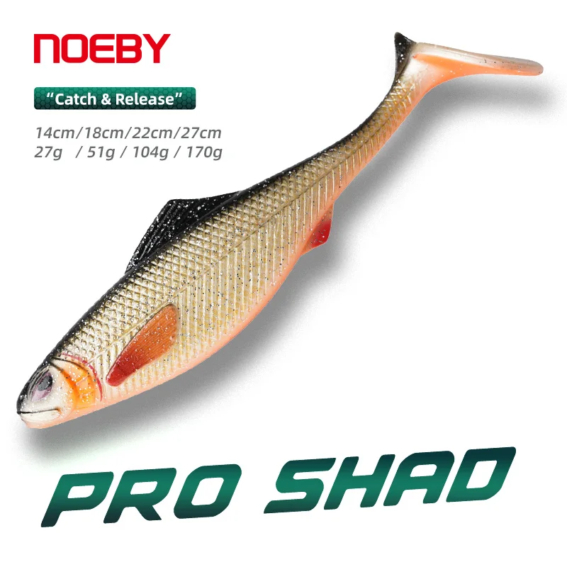 NOEBY Pro Shad Swimbait Fishing Lure Sinking 14cm/27g 18cm/51g 22cm/104g 27cm/170g Artificial Soft Bait Silicone Wobblers