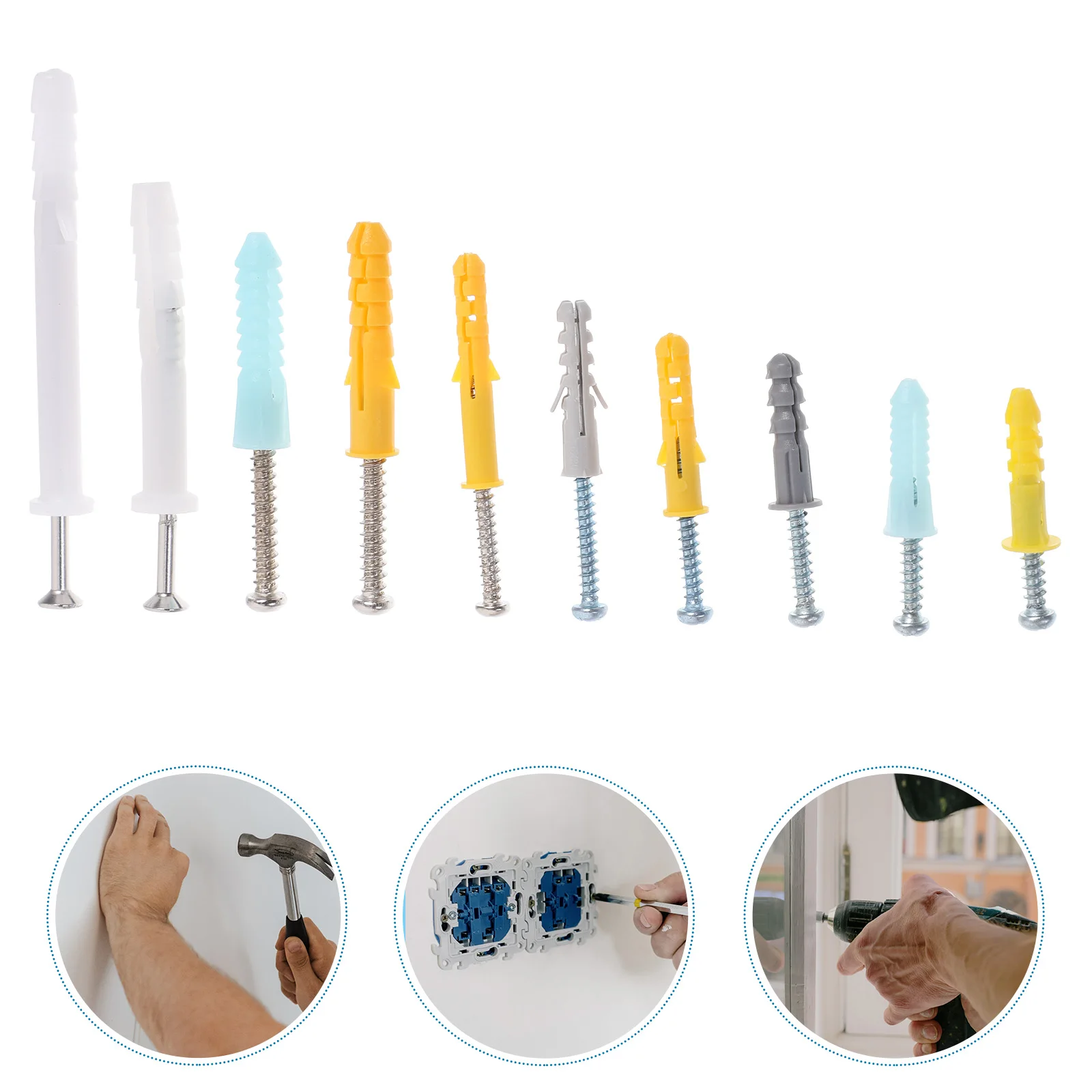 

Self Drilling Expansion Pipe Screws Plasterboard Plugs Abs Wall Anchors Drywall Heavy Duty Anchors Screws Kit Plastic ganizer