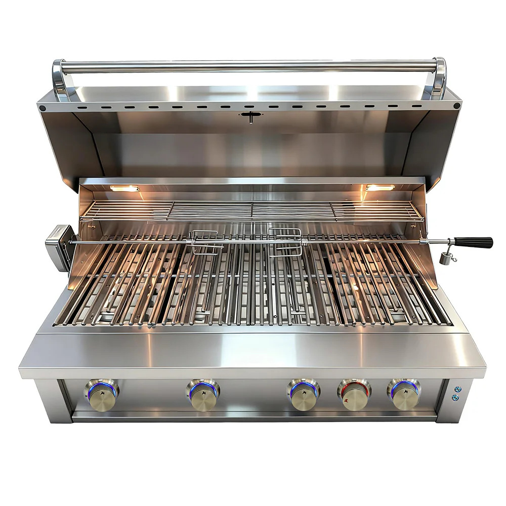 Premium Courtyard Outdoor Kitchen BBQ Grill Cabinets Islands Heavy Duty Stainless Steel SUS 304 Villa LPG NG Gas Barbecue Grills