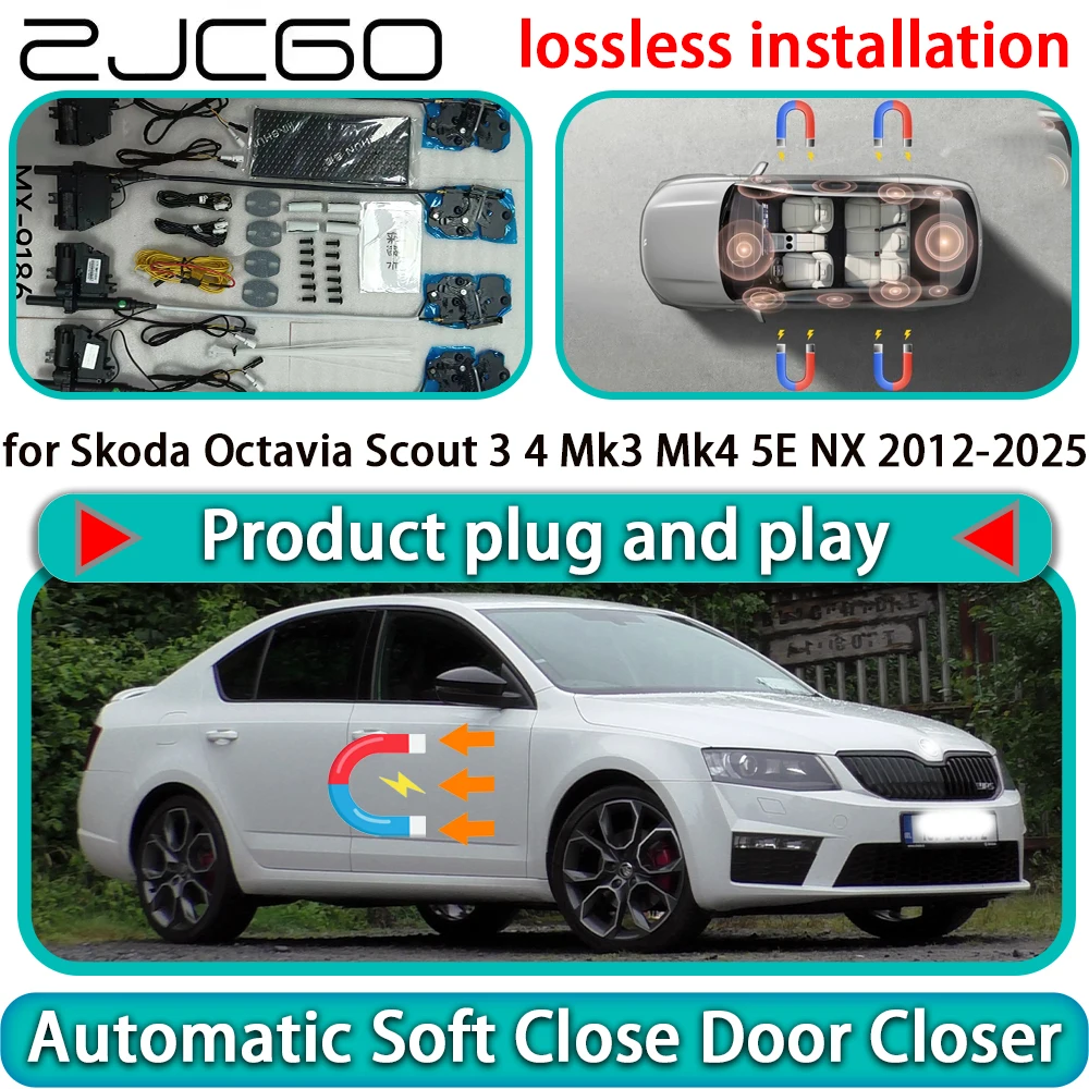 

for Skoda Octavia Scout 3 4 Mk3 Mk4 5E NX 2012-2025 OEM Auto Pull Soft Close Door Kit Power Latch Door Catch Soft Closing Assist